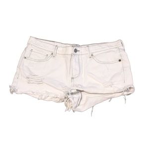 Lucky Brand The Cut Off Juniors White Denim Ripped Shorts 8/29
